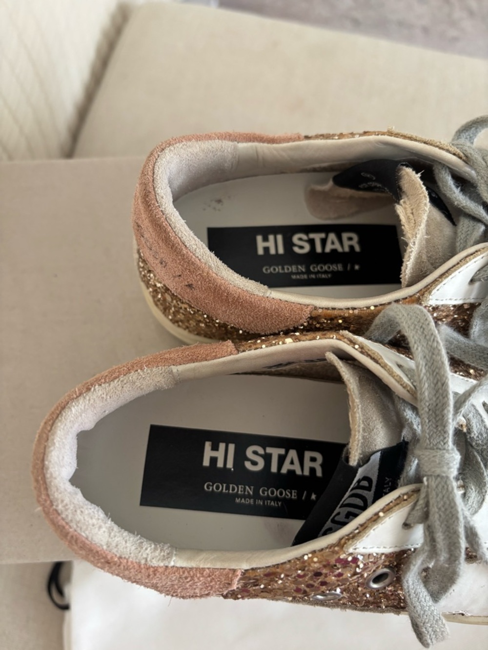 Golden Goose Gold Glitter Hi-Star - Picture 4 of 7